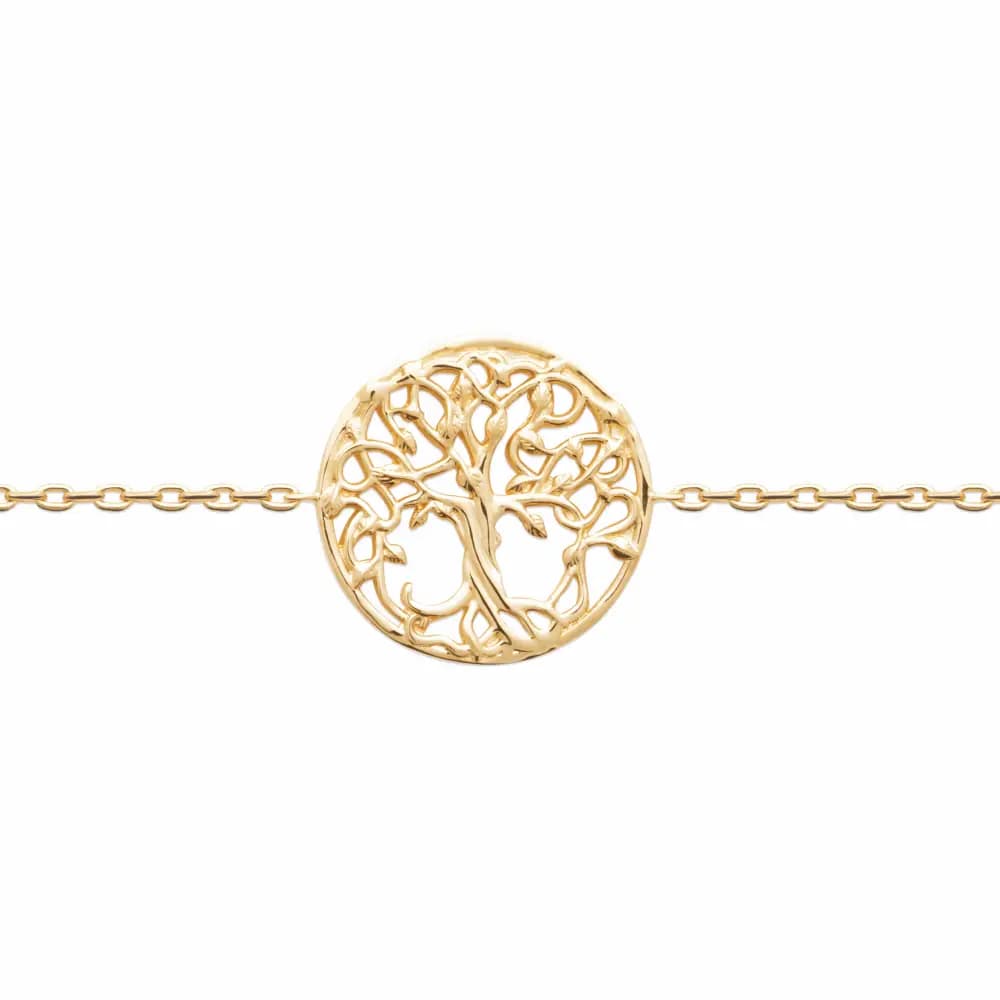 Bracelet arbre de vie plaqué or ajouré
