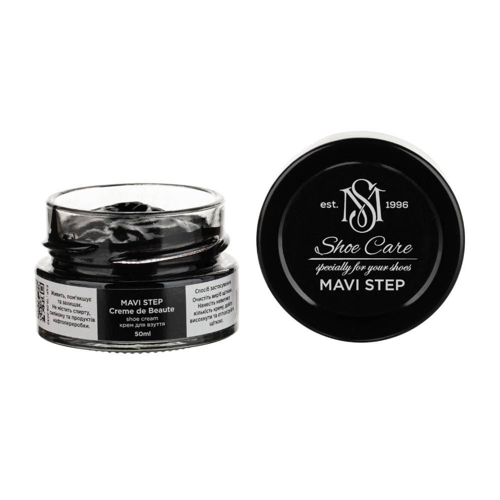 MAVI STEP Creme de Beaute Wax-Based Leather Shoe Cream 118 Black 50 ml