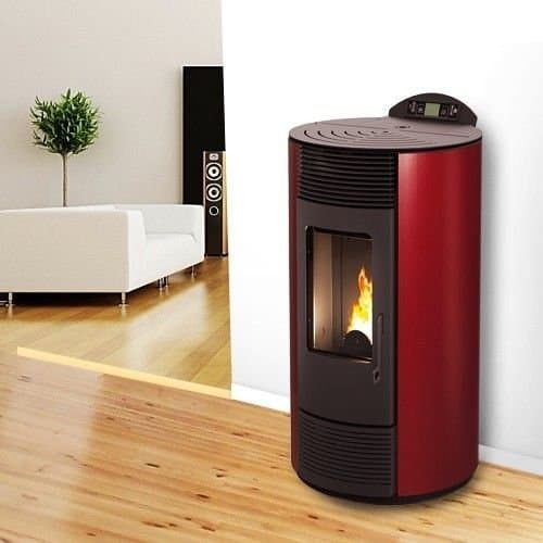 Estufa de pellets MODERNA SMART 8.7 kW redonda burdeos