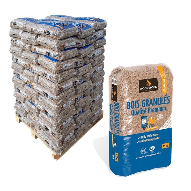 Palé de pellets Woodstock Premium – 66 sacos de 15 kg