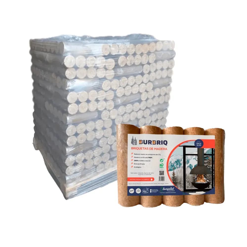 Briquetas BURBRIQ – 104 paquetes x 5 briquetas (≈1.040 kg)