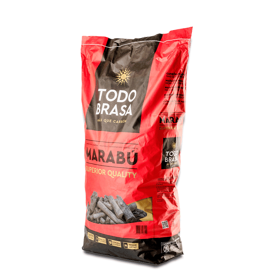 Carbón vegetal Todo Brasa Marabú (saco rojo) 10 kg – larga duración