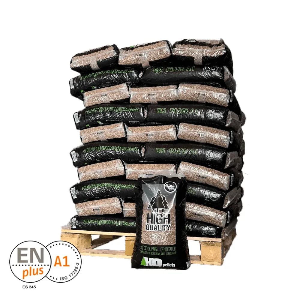 HQ Pellet – Palet 70 sacos de 15 kg (1.050 kg) – ENplus A1
