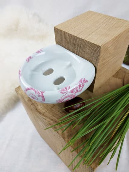 Porte brosse à dents mural en porcelaine