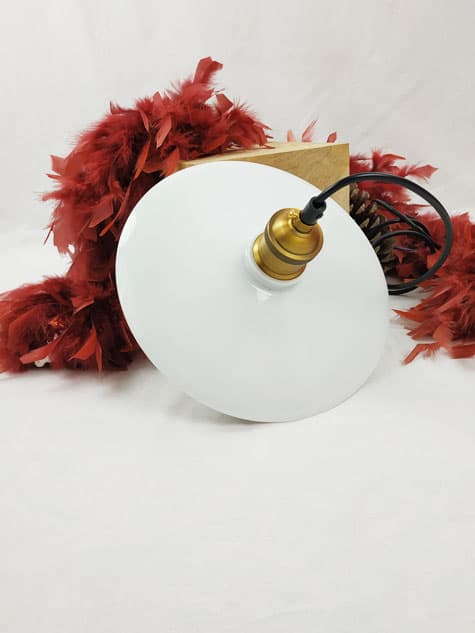 Suspension opaline blanche et lisse en verre VENDU