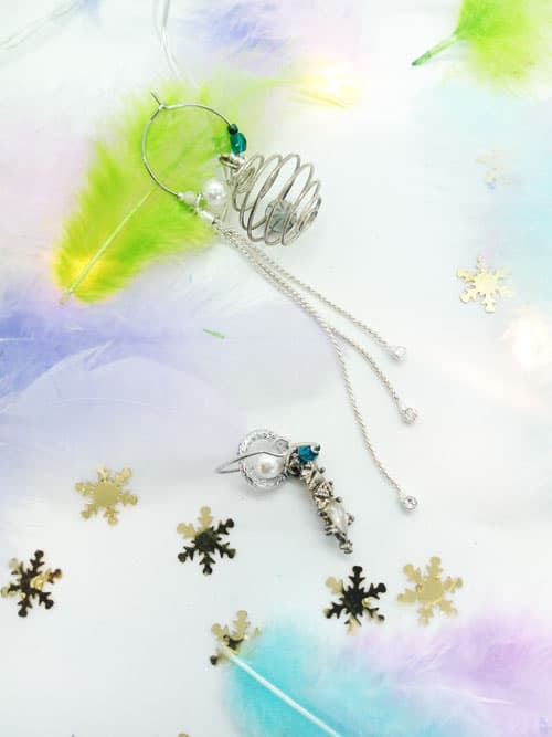 Boucles d'oreilles asymétriques vintage - Spirale
