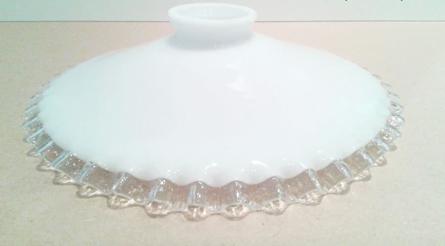 Abat-jour opaline blanche dentelle VENDU