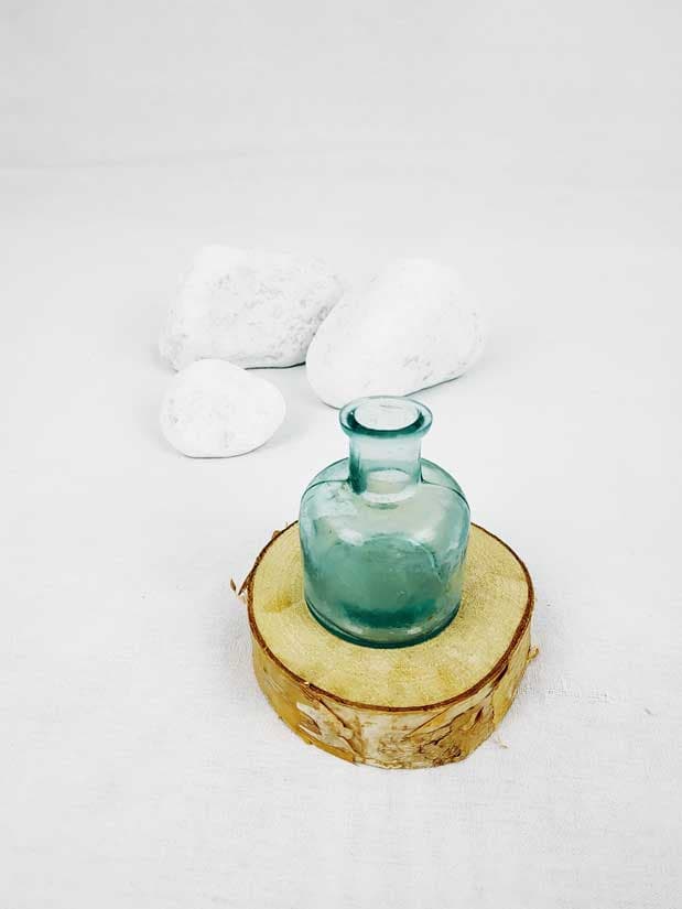 Ancien encrier en verre bleuté VENDU