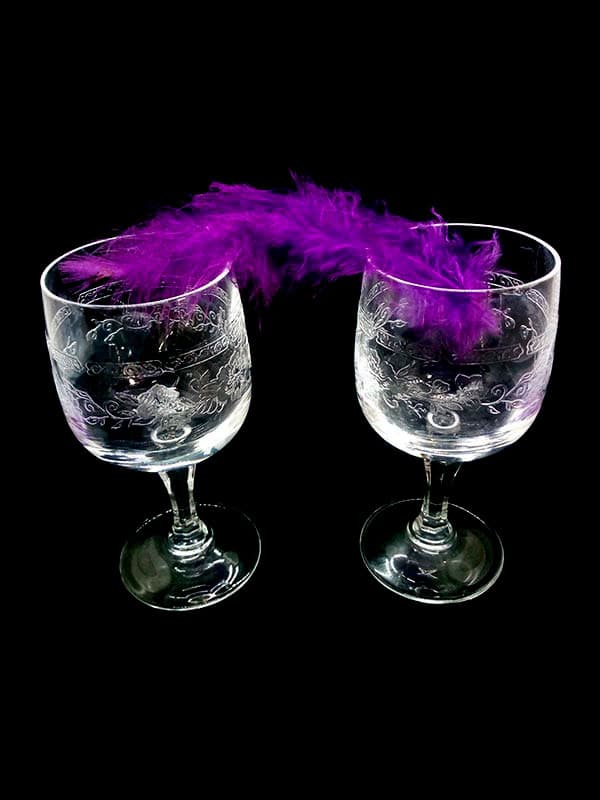 Lot de 6 Verres à Porto gravés VENDU