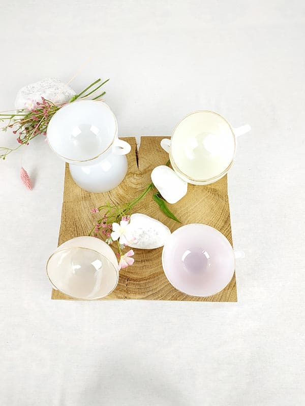 Lot de 6 tasses et soucoupes à café nacrée
