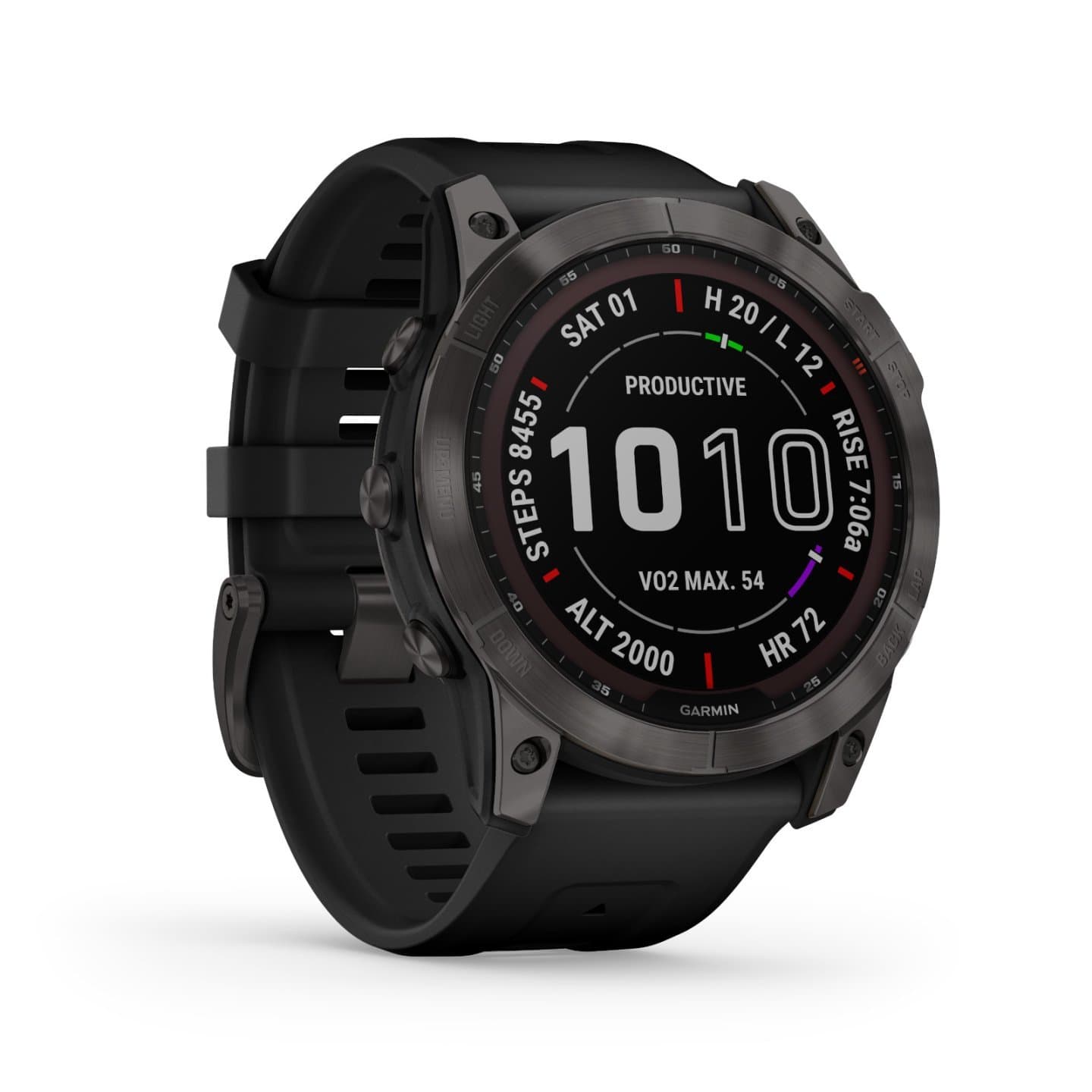 Garmin fenix 7X Sapphire Solar GPS Smartwatch - schiefergrau/schwarz - DLC-Titan