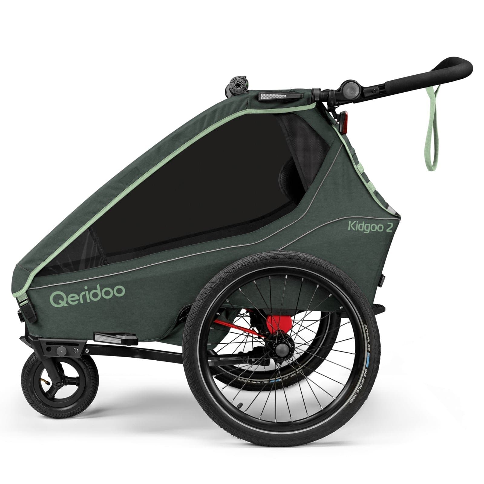 Qeridoo Kidgoo2 Fahrradanhänger für Kinder - Forest Green - Forest Green