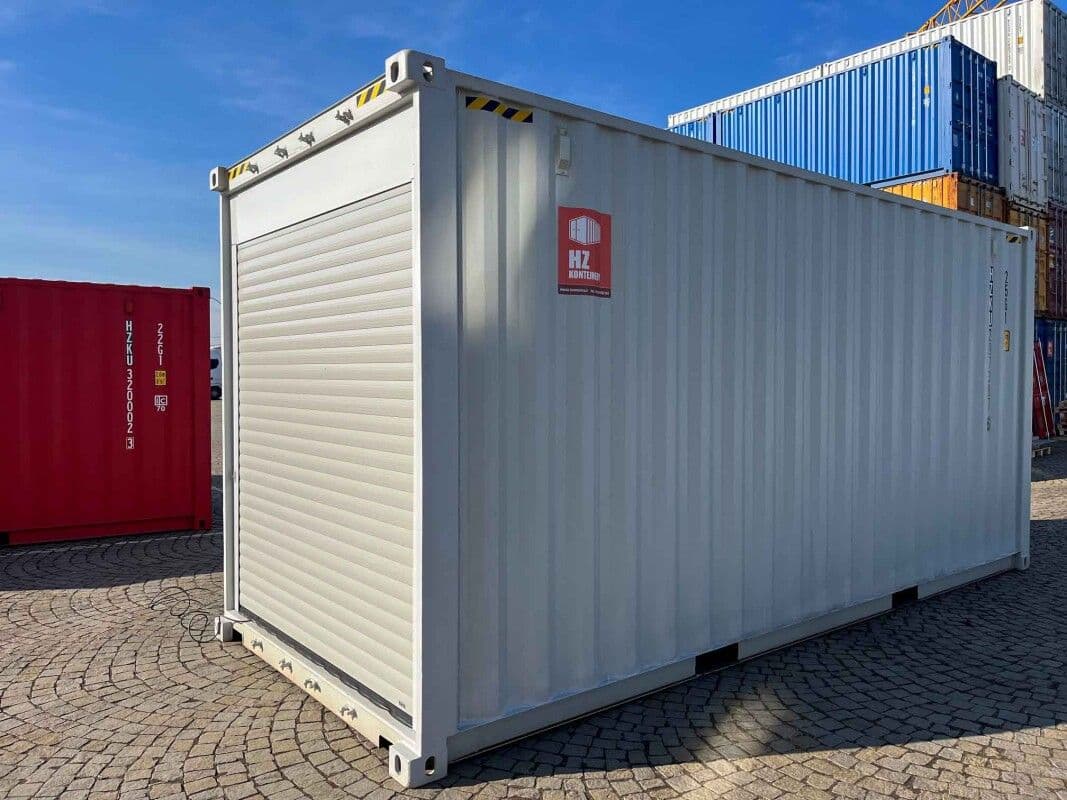 Contenedor 20' High Cube con puerta enrollable – RAL 7035