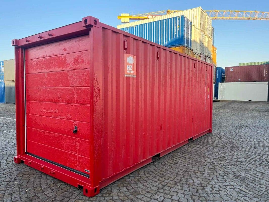 Contenedor marítimo 20' IICL6 con puerta seccional – RAL 3000