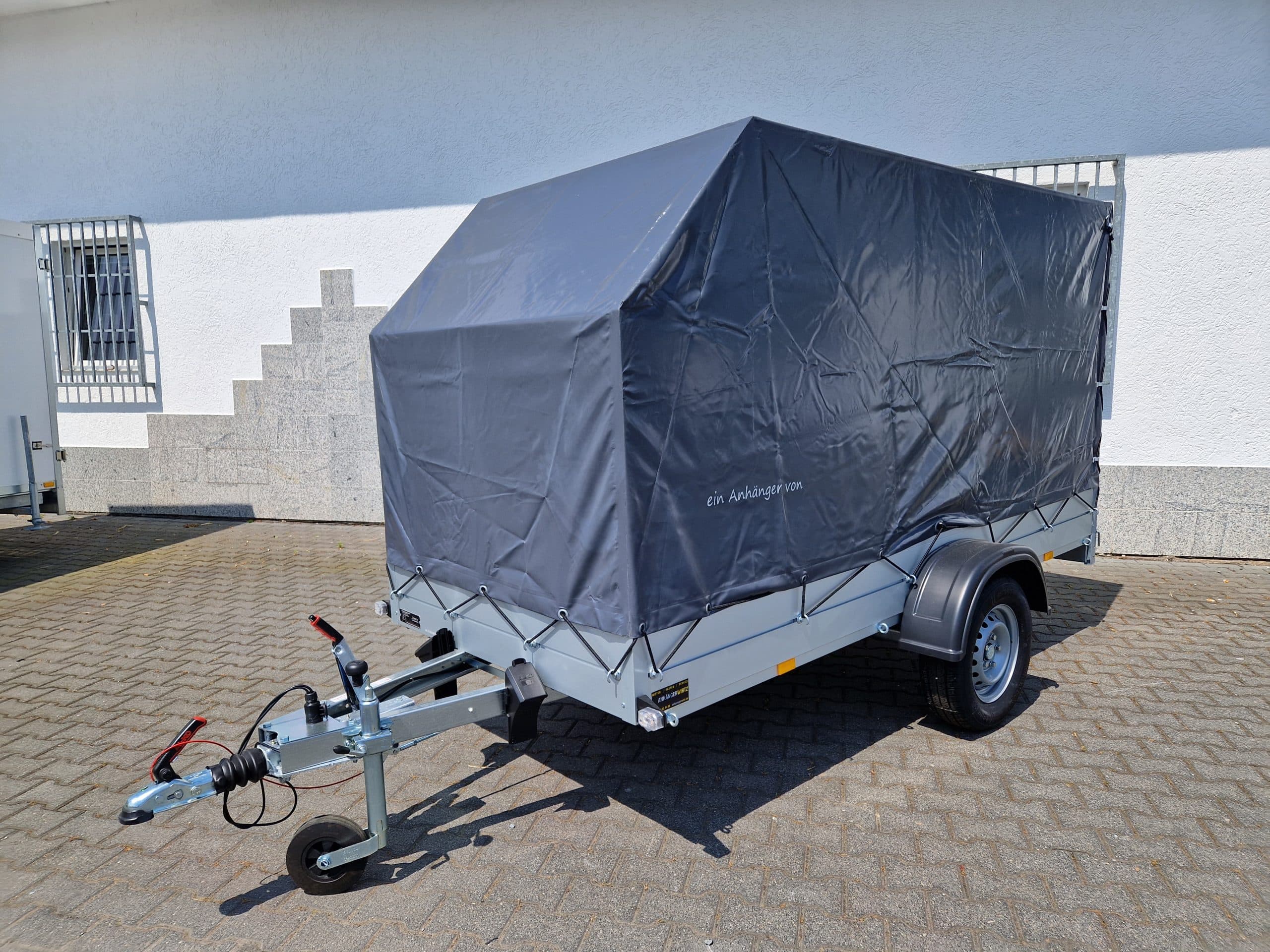 Rimorchio Aluliner con telone GTB 1200 301x126x150 cm, telone alto grigio inclinato, 1200 kg, offerta