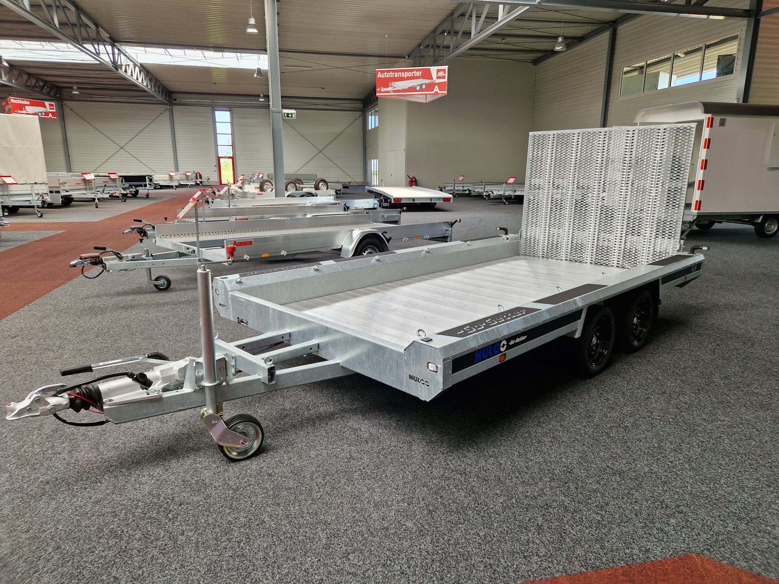 HULCO TERRAX-2 Go Getter 394x180x27 cm, pianale in alluminio, rampa posteriore 150 cm, LED, 3500 kg