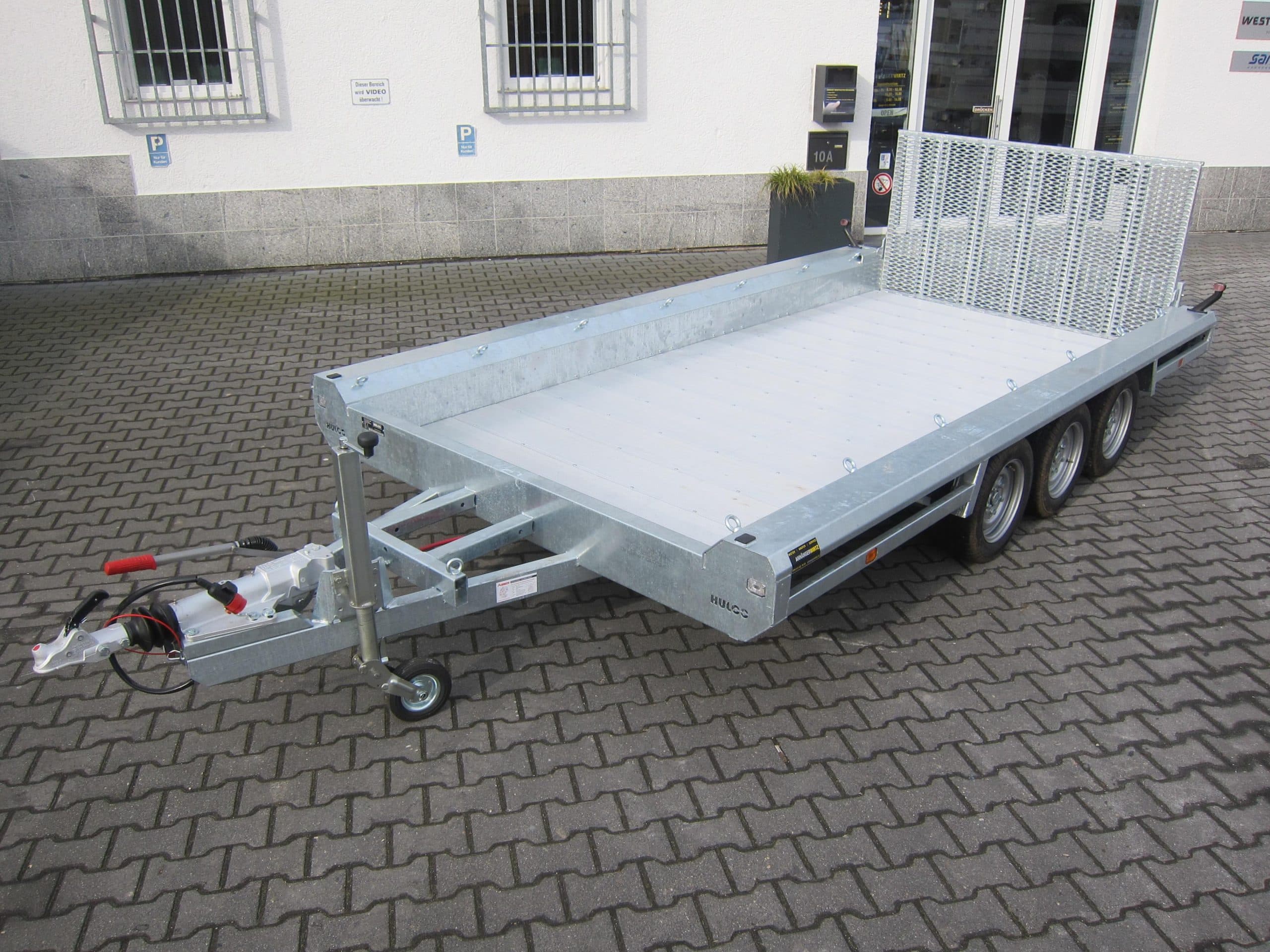 HULCO TERRAX, pianale in alluminio, 394x188x27 cm, rampa posteriore 100 cm, tridem, 3500 kg