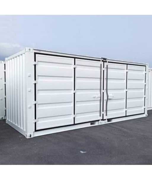 Weißer 20-Fuß-Container mit offenem Seitenzugang