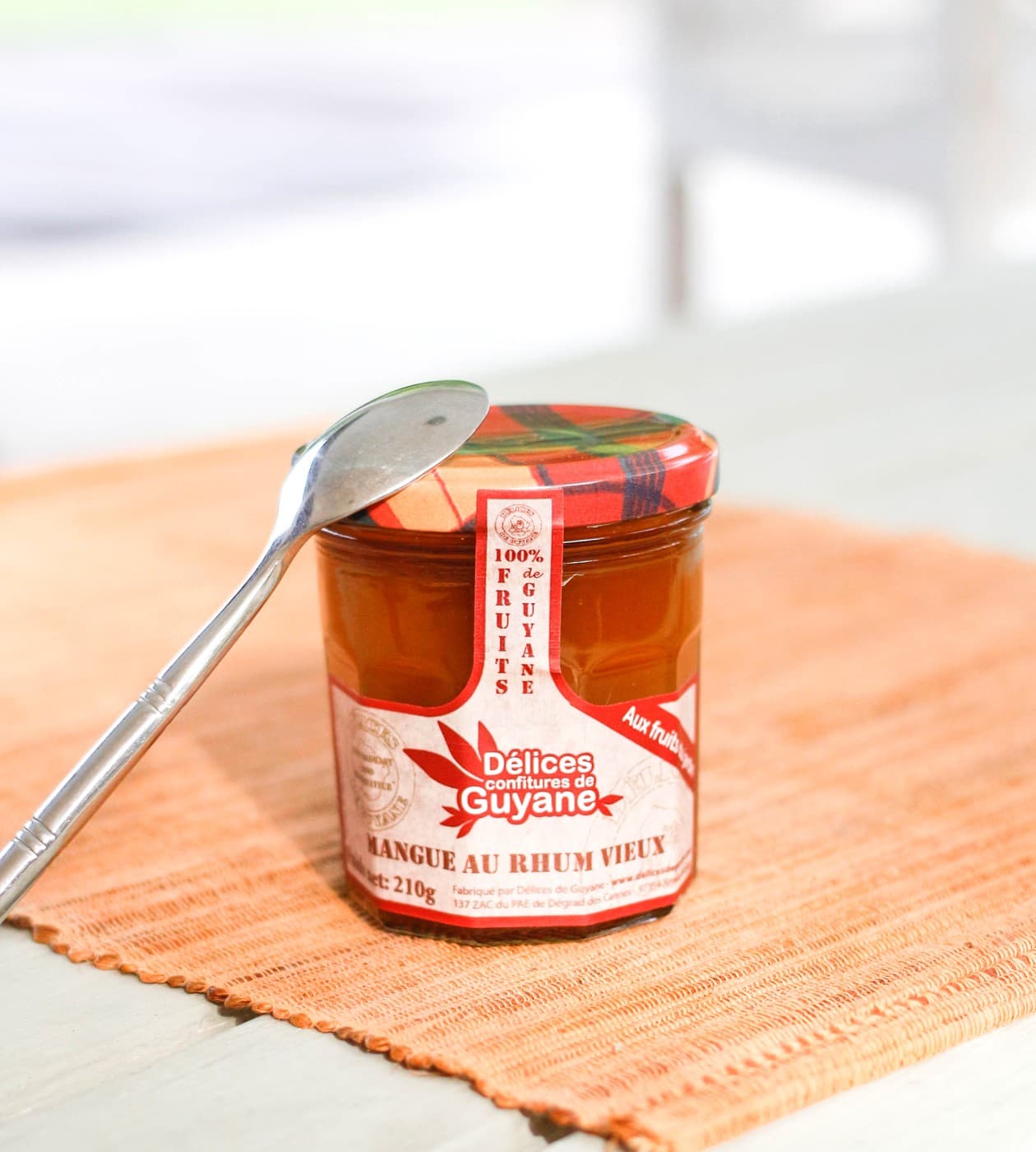 Confiture mangue rhum · Guyane · bocal 210g