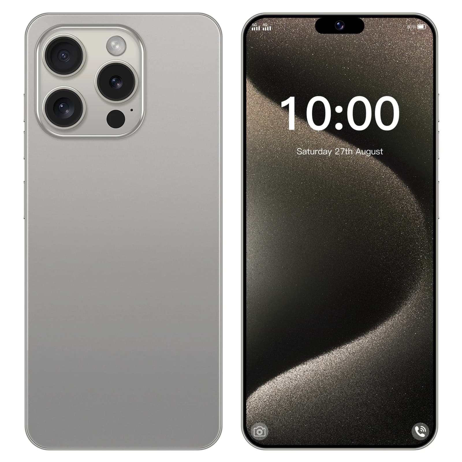Expérience Visuelle Exceptionnelle: Le Smartphone Original i16 Pro Max 2025 avec Écran HD, Caméra Haute Résolution, Andoid 14 - grey , 8GB 256GB