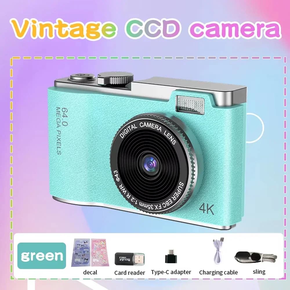 Appareil photo numérique à zoom numérique 4K CCD 8X pour étudiant, appareil photo de photographie numérique compacte 48MP 180 ° RENAU de l'appareil ph