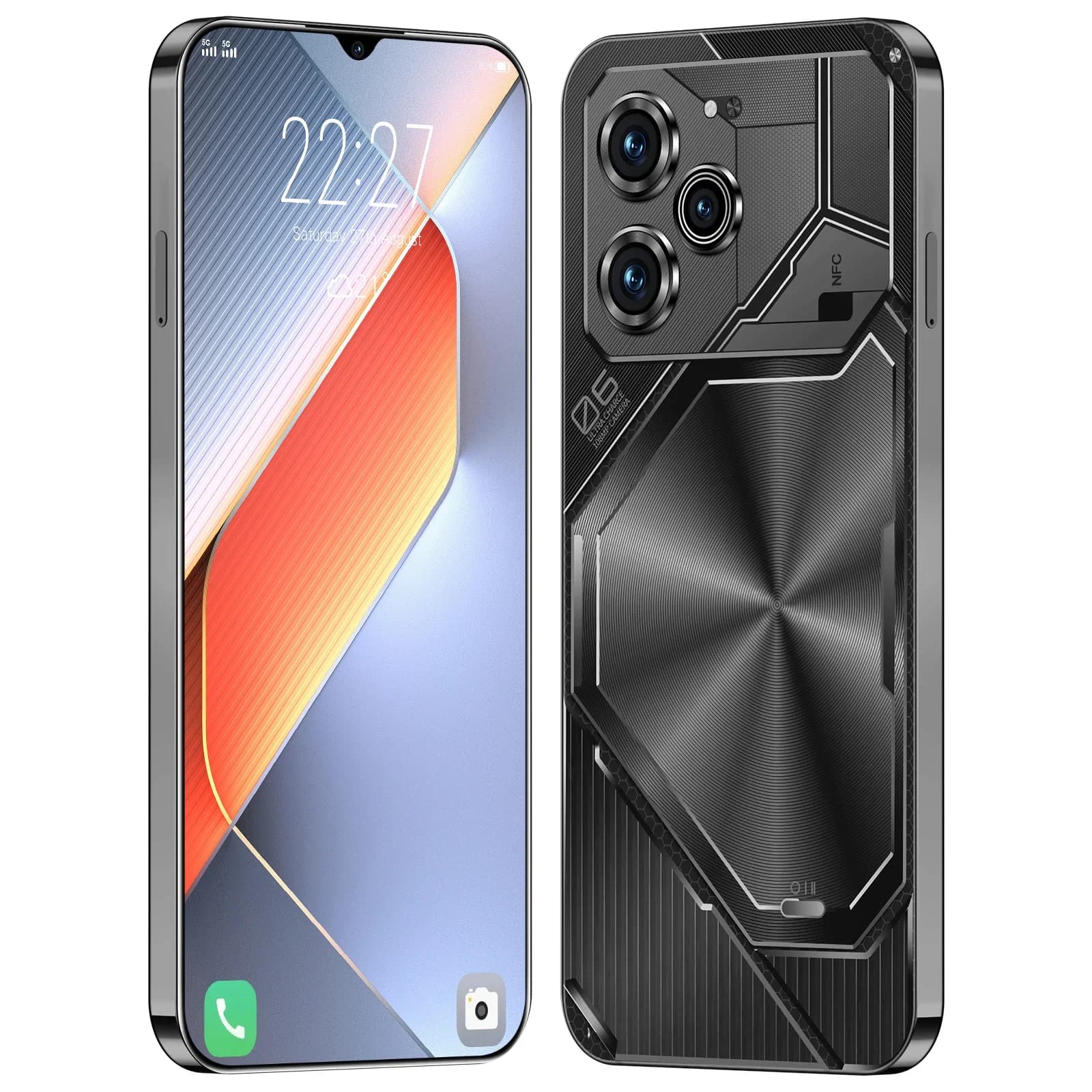 Nouveau smartphone Pova 6 Pro déverrouille l'écran haute définition avec un double analogique 7.3 pouces 22 Go + 2 To 5G Celulares Android 14 8000 mAh
