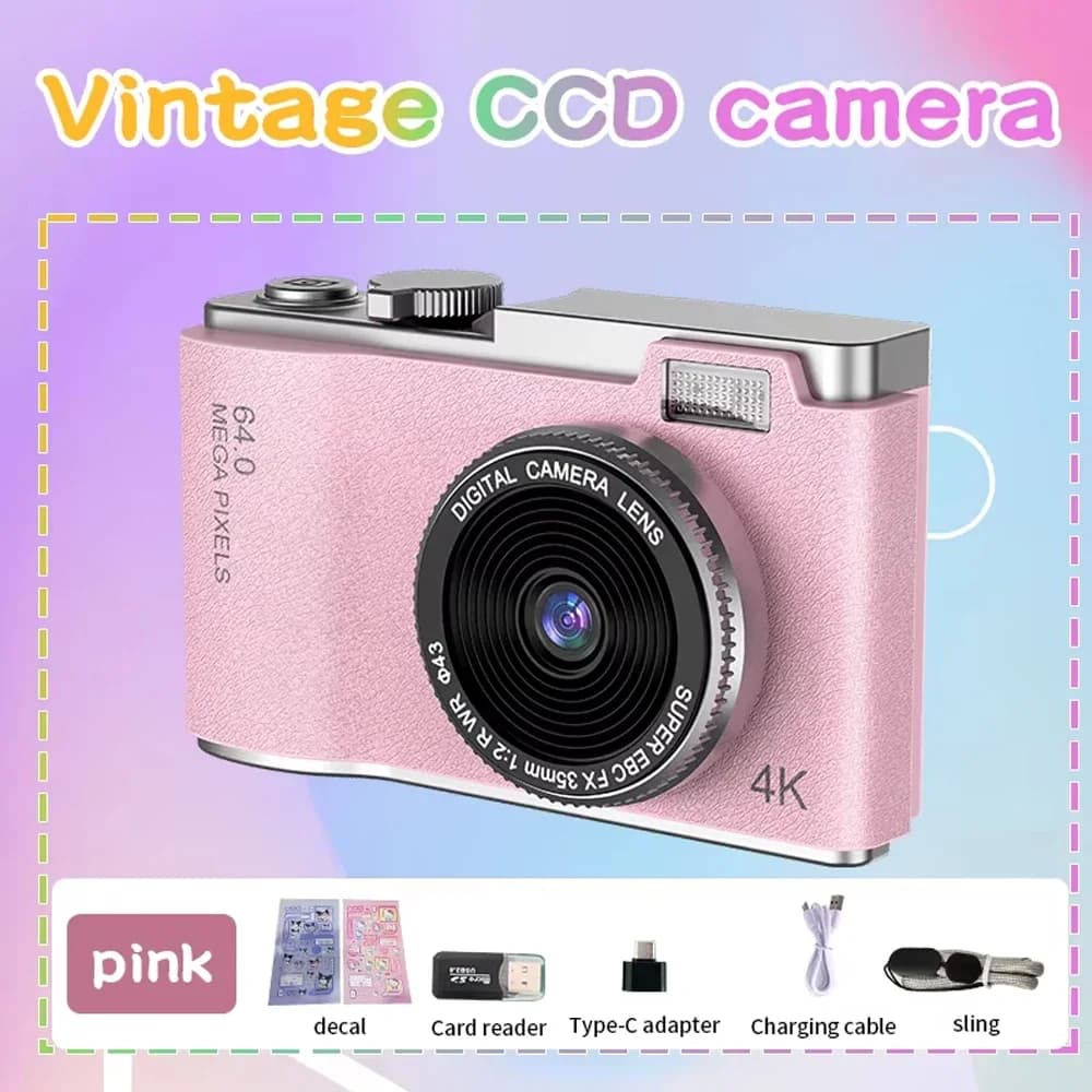 Appareil photo numérique à zoom numérique 4K CCD 8X pour étudiant, appareil photo de photographie numérique compacte 48MP 180 ° RENAU de l'appareil ph