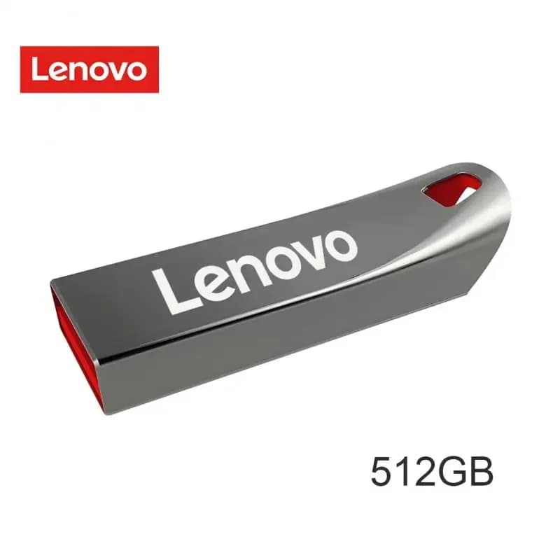 Lenovo-Clé USB 3.0 portable en métal haute vitesse, clé USB, mémoire étanche, disque flash, 1 To, 512 Go, 256 Go, 2 To - 512GB