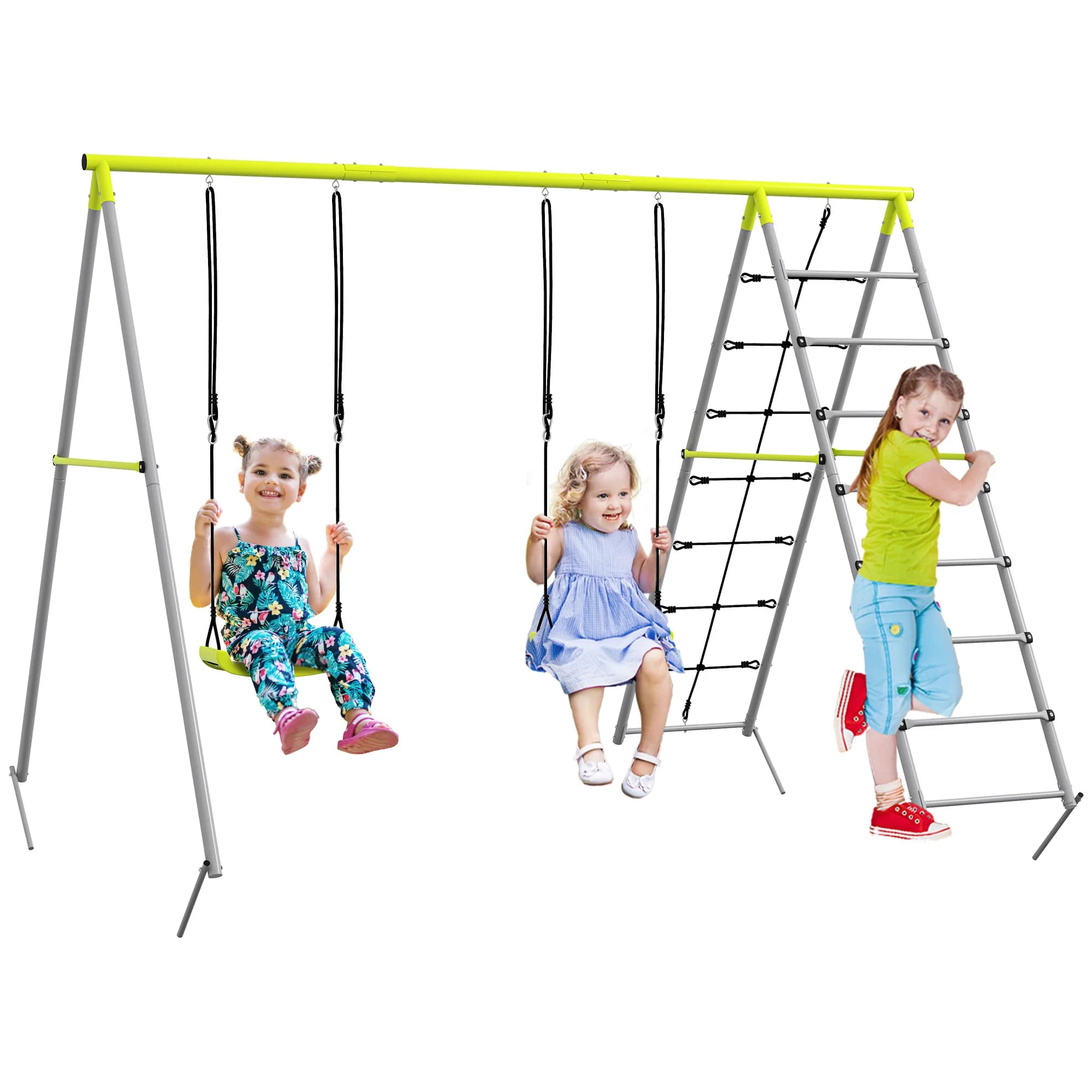 Découvrez le Portique Balançoire 4 en 1 : Le Meilleur Choix pour Vos Enfants -  Fabrication Espagne - vert clair , Espagne