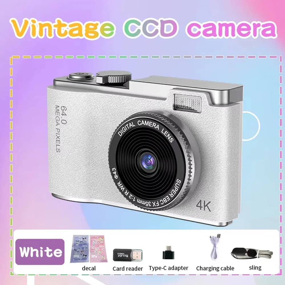 Appareil photo numérique à zoom numérique 4K CCD 8X pour étudiant, appareil photo de photographie numérique compacte 48MP 180 ° RENAU de l'appareil ph