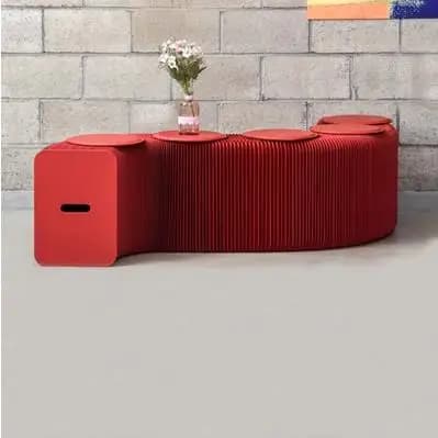 6 sièges en un seul tabouret pliable (42x31 cms) : l'astuce écologique pour un ultime gain de place que vous devez connaître - 6 people-red