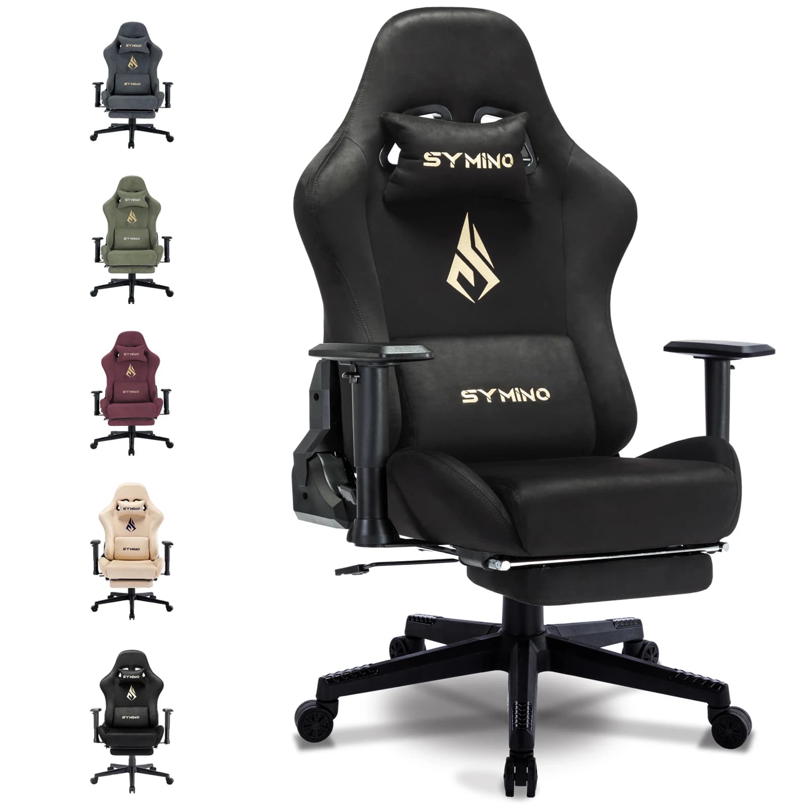 Chaise Gaming Symino Ergonomique – Confort & Performance - GERMANY , Black