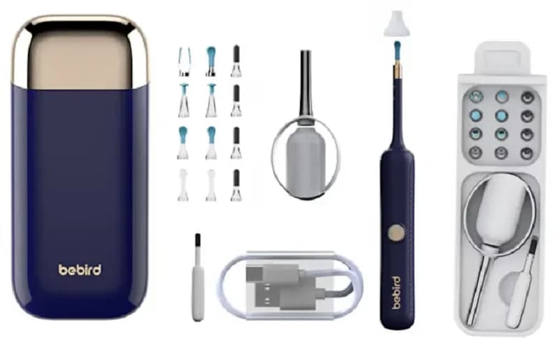2025 nouveau Otoscope Sans Fil HD & Kit Complet de Nettoyage d’Oreilles - Bleu