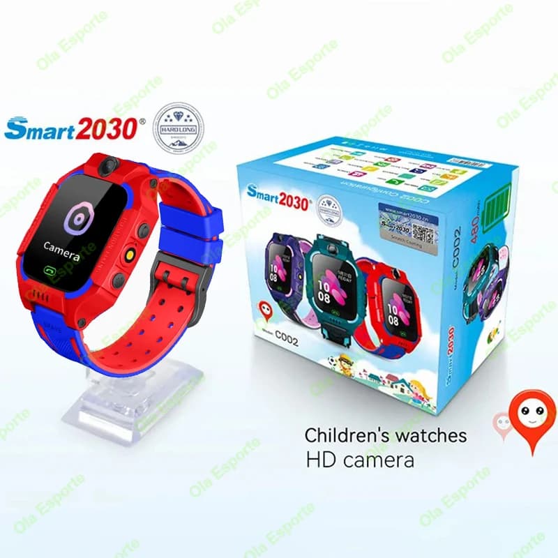 Montre Connectée Enfant GPS – Localisation, SOS, Appels & Caméra Étanche IP67 - red blue