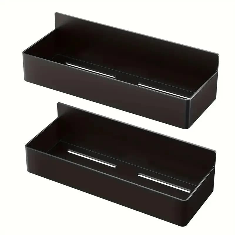 Étagères Magnétiques Cuisine (x2) – Rangement de produits courant Sans Perçage - Black - 2pcs
