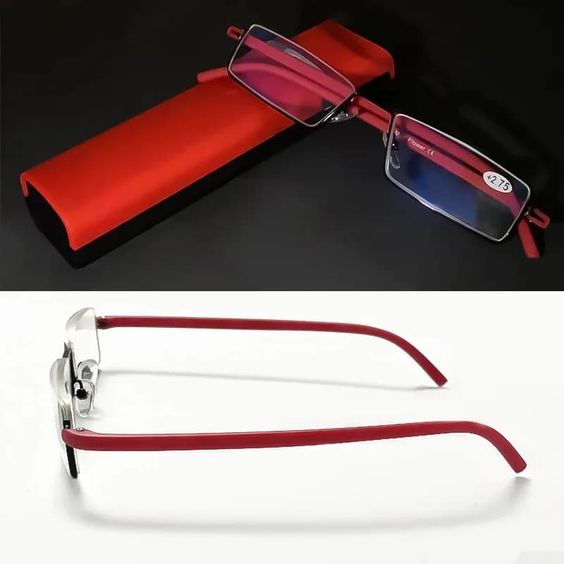 Lunettes de Lecture Unisexes – Anti-Lumière Bleue, Ultralégères, Étui Inclus - red - +150