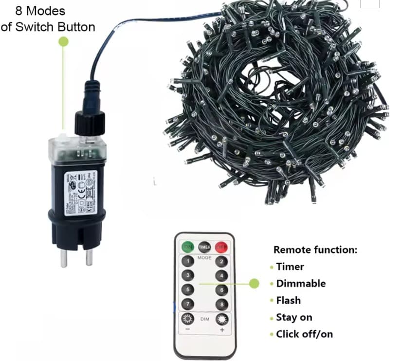 Guirlande LED Féerique Extérieur 100M – 800 Lumières pour Noël, Mariage & Jardin - Warm Light