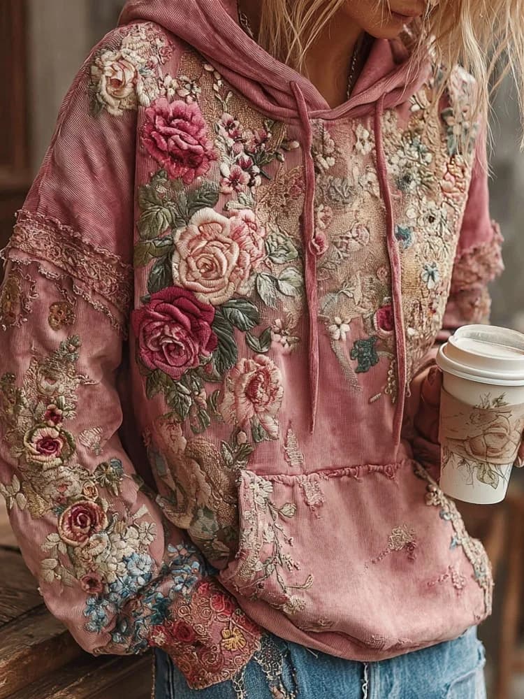 Sweat artisanal Sakura femme – style japonais, coupe ample, automne hiver - SJWWDWY728-10 - 5XL