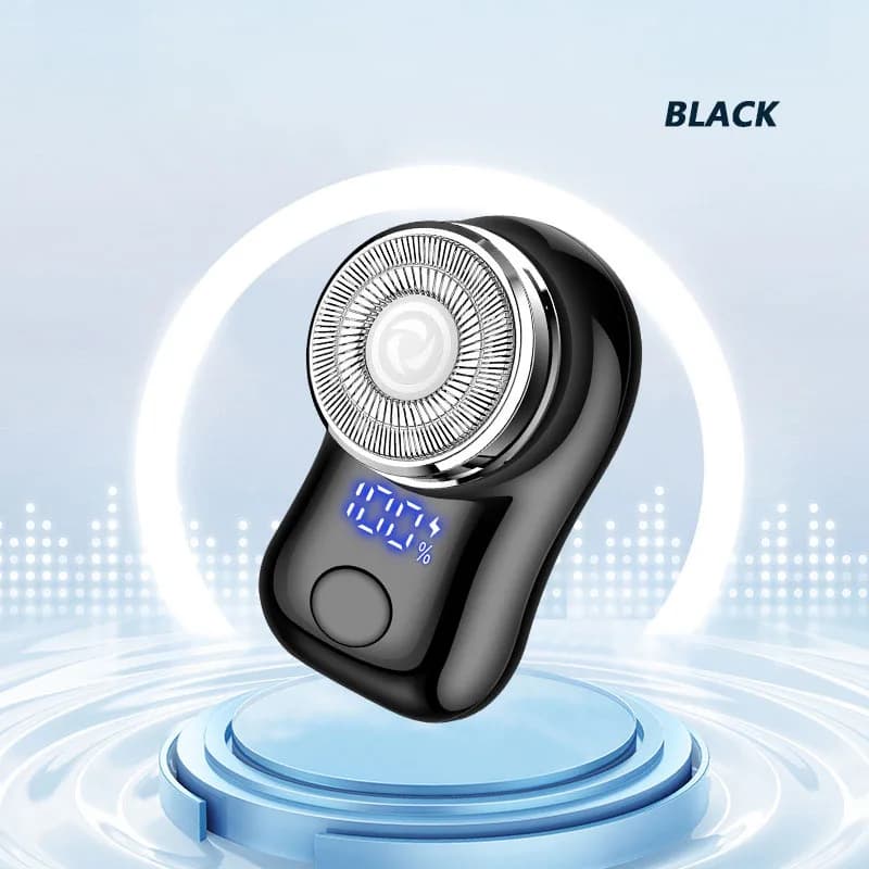Mini rasoir électrique homme – Portable, USB-C, visage et corps, affichage numérique - Black