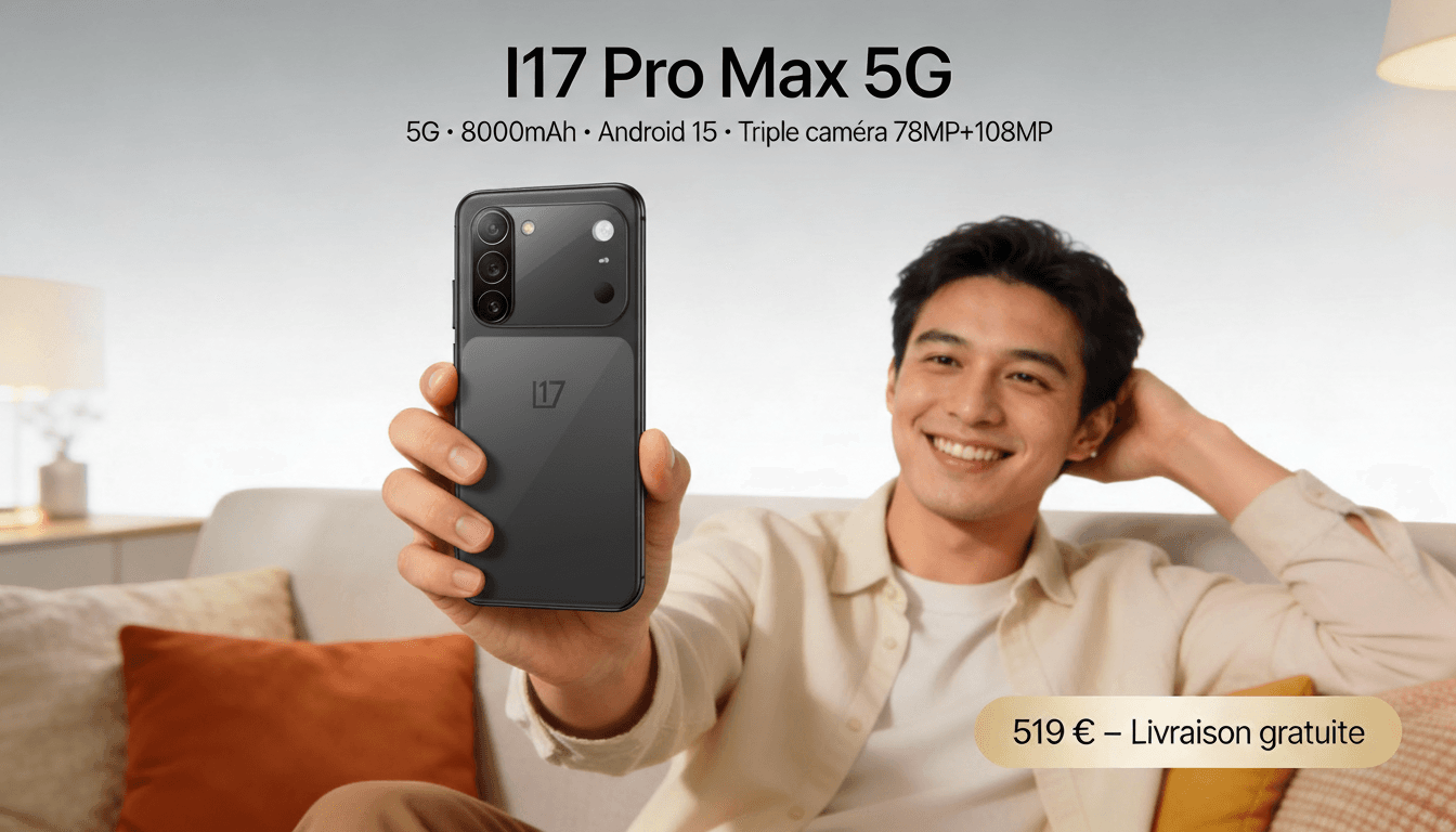 I Phone I17 Pro Max 5G – Noir - Smartphone 1 To, Caméra 108MP, Écran AMOLED, Batterie 6800mAh