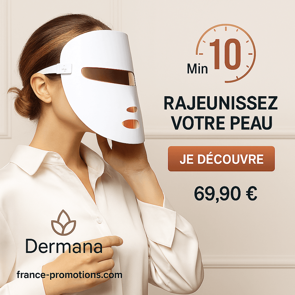 Appareil de Photothérapie Rouge 2025 – Soin du Visage LED 3 Lumières – Anti‑Âge & Éclat