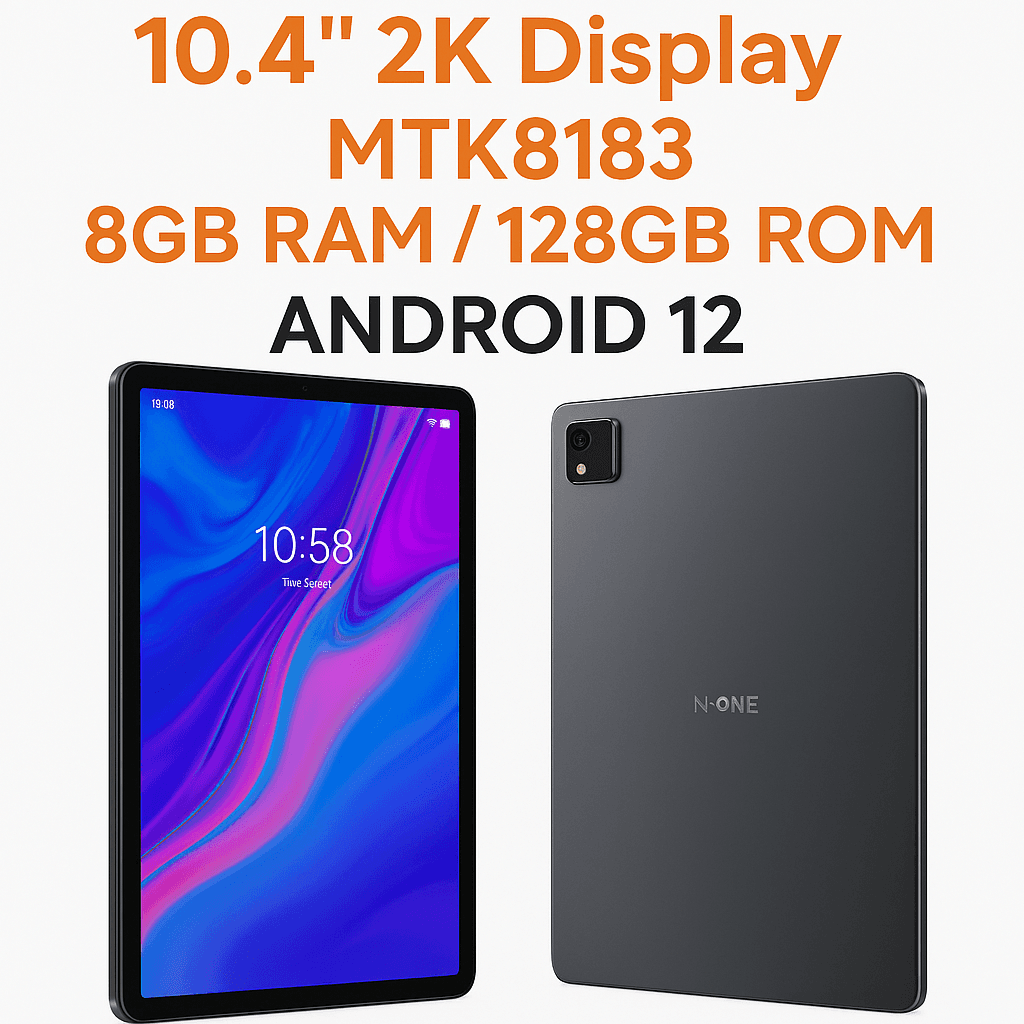 Tablette N-One NPad Plus – 10,4" 2K – MTK8183 – 8 Go RAM / 128 Go ROM – Android 12 – EU Direct