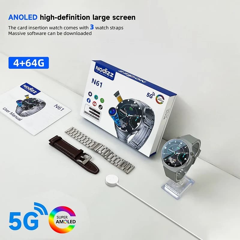 Montre Intelligente Pro 5G OLED – Caméra HD, GPS, IP67, Appels Vidéo + 3 Bracelets - IMAGE 0