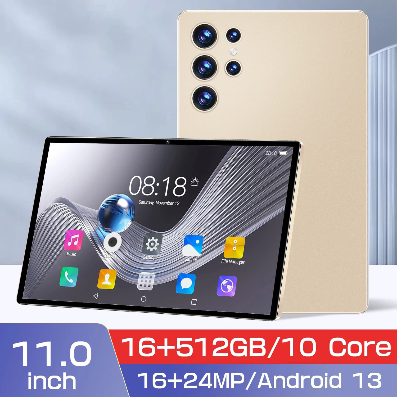Tablette Éducative S23U 11 Pouces – Android 13 – 16 Go RAM – 512 Go ROM – 5G – Antichoc – Idéale Enfants - IMAGE 2 , 16MP , 512GB