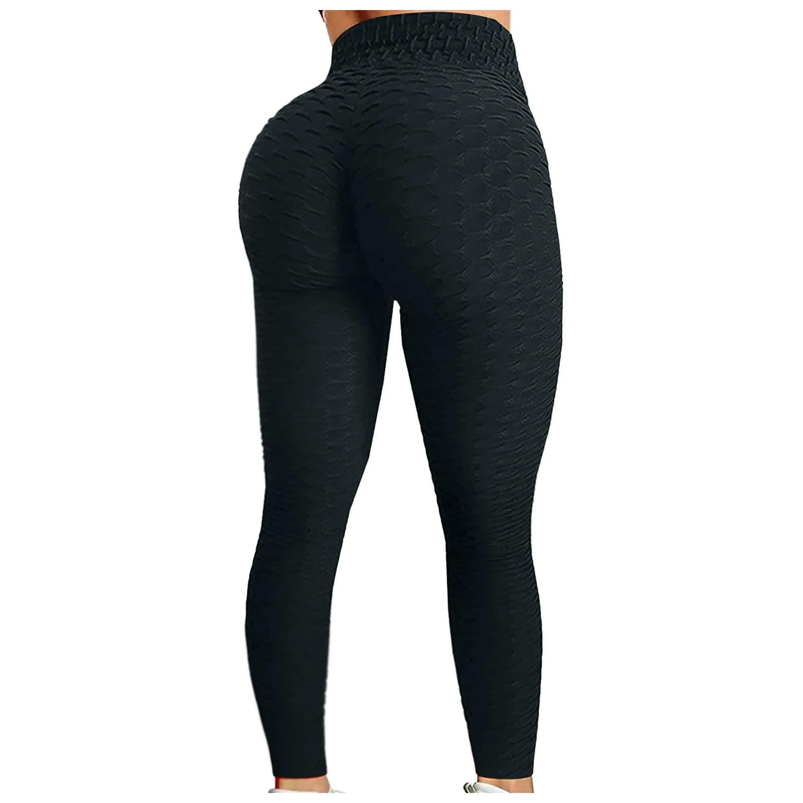 Legging de Yoga Taille Haute Anti‑Cellulite – Effet Push‑Up & Fesses Rebondies – Tissu 3D Sculptant – Confort Fitness & Gym - Noir , XS