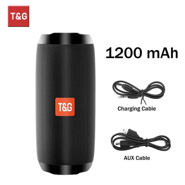 Haut‑parleur Bluetooth T&G TG117 – Puissance, autonomie et résistance pour toutes vos sorties - Black