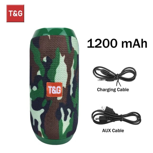 Haut‑parleur Bluetooth T&G TG117 – Puissance, autonomie et résistance pour toutes vos sorties - amouflage