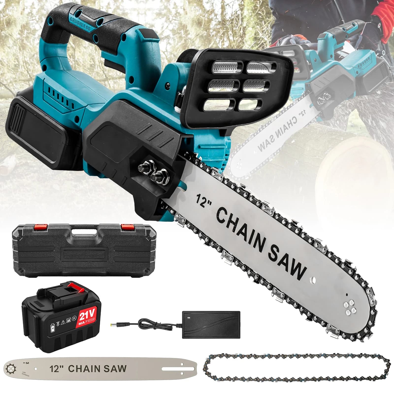 Tronçonneuse sans fil 12’’ 1500W – Moteur brushless lithium - 1 ou 2 batteries - Pologne , 1*Battery