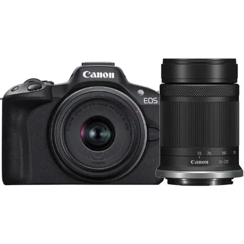 Canon EOS R50 Black + Canon RF-S 18-45mm f/4.5-6.3 IS STM + Canon RF-S 55-210mm F/5-7.1 IS STM