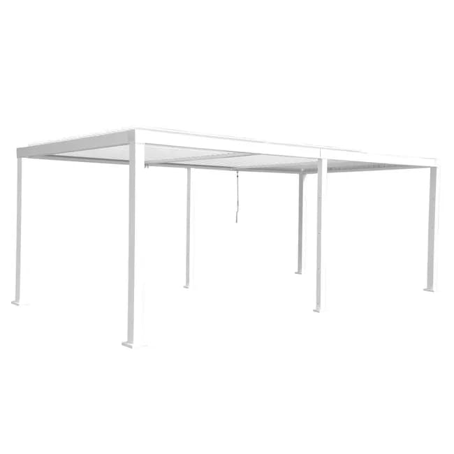 Freistehende bioklimatische Pergola Clima NATERIAL aus weißem Aluminium, 17,17 m²